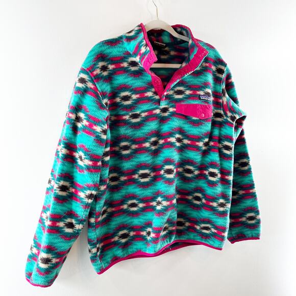 Patagonia T Snap Synchilla Long Sleeve Fleece Jacket Wild Desert Green XL - Picture 9 of 9